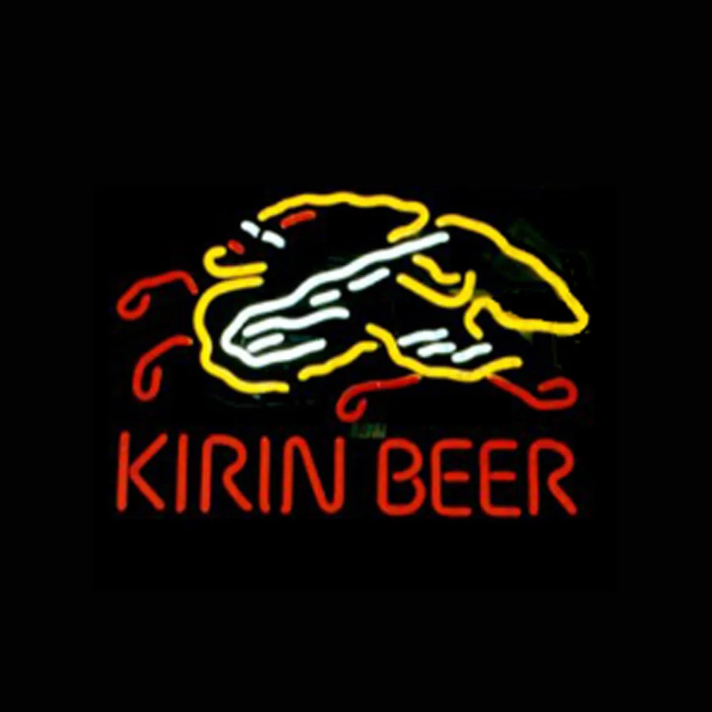 

KIRIN BEER Japan Neon Sign Light Custom Handmade Real Glass Tube Bar KTV Store Company Advertise Wall Decor Display Lamp 17"X14"