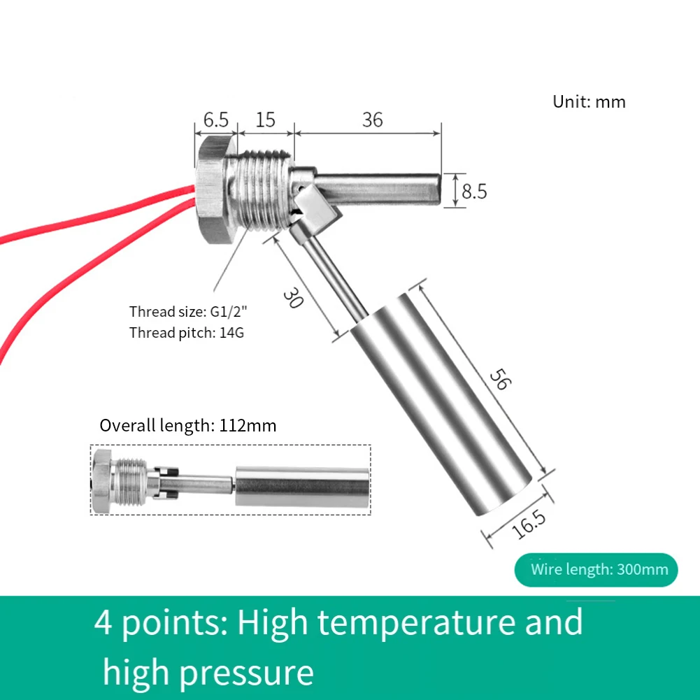220V Float Switch Stainless Steel Float Switch Fixed Switch Points User-Friendly Installation Waterproof Sealing Design