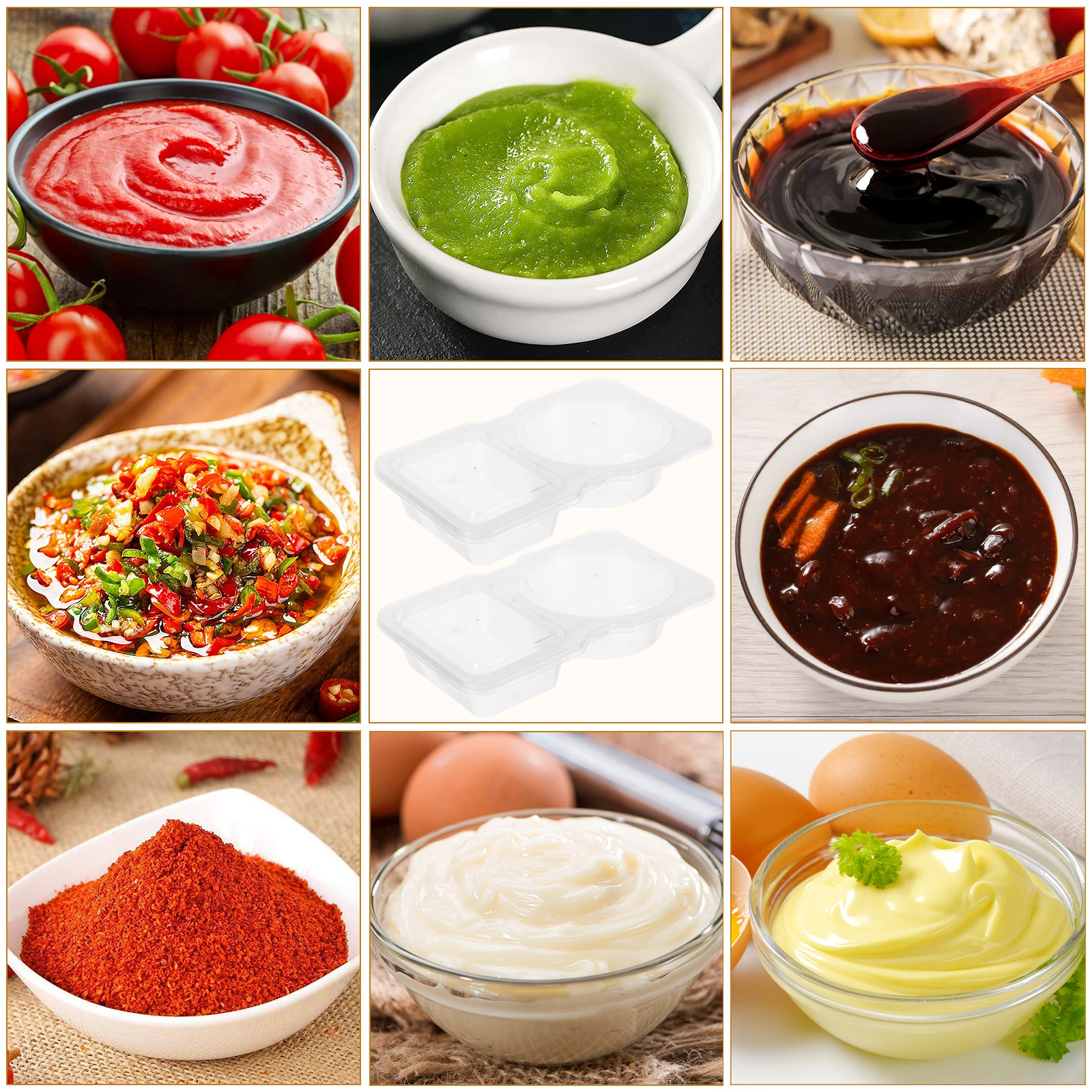 

10 Pcs Seasoning Box Sauce Containers with Lids Leak Proof Cups Storage Salt and Spice Plastic Pp Travel
