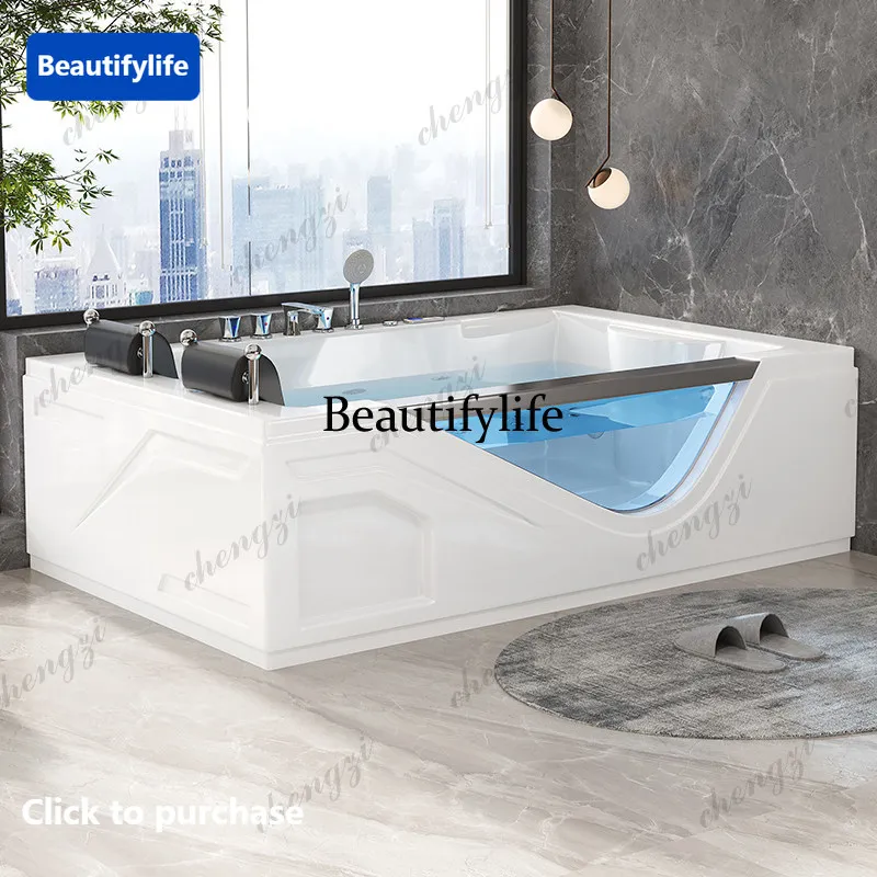 Bathtub double oversized 1.9 meters luxury intelligent constant temperature heating home surfing massage tank