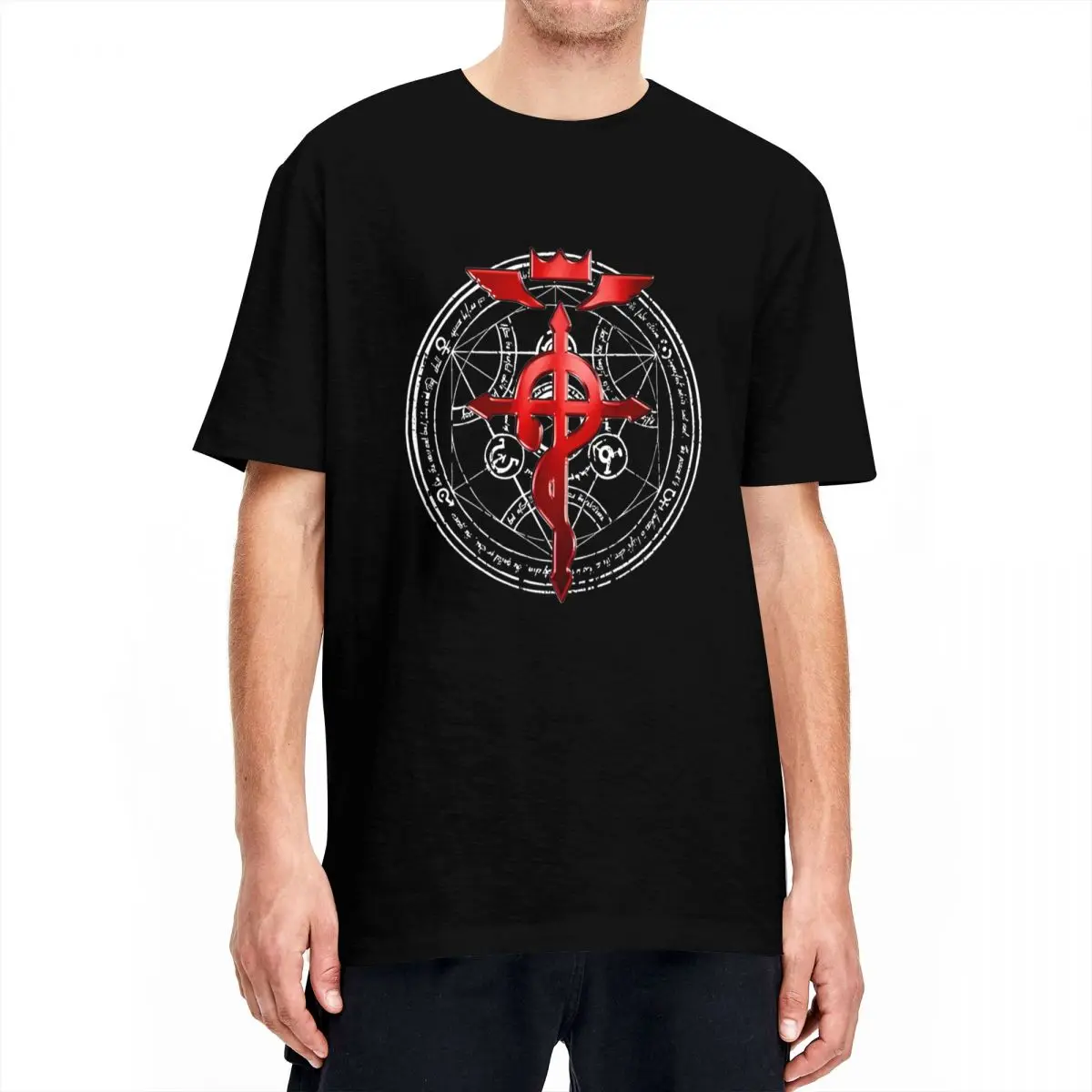 Men Women Fullmetal Alchemist Transmutation Symbol T Shirt Pure Cotton Tops Short Sleeve Round Collar Tees Gift Idea T-Shirts