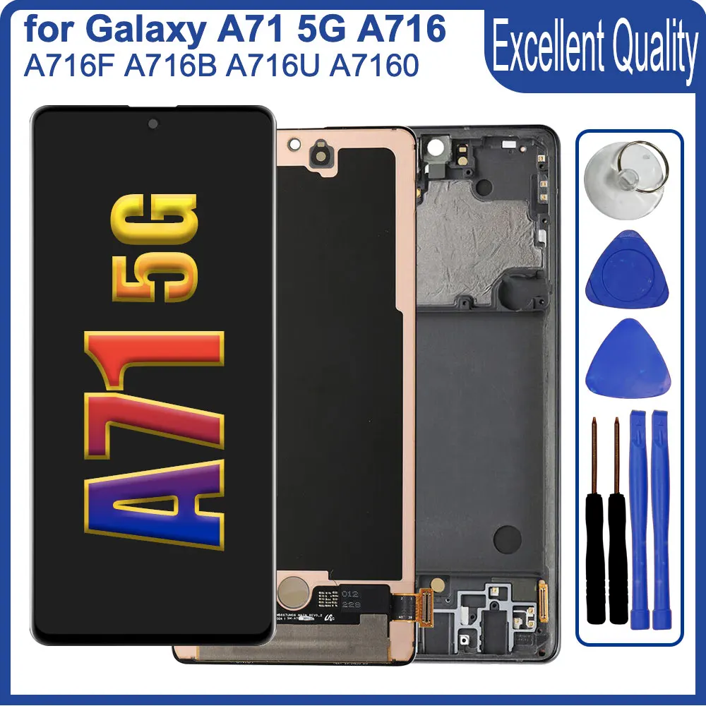 6.7'' AMOLED for Samsung Galaxy A71 5G A716B A716F A716U LCD Display Screen Touch Replacement for Samsung A71 5G Screen Display