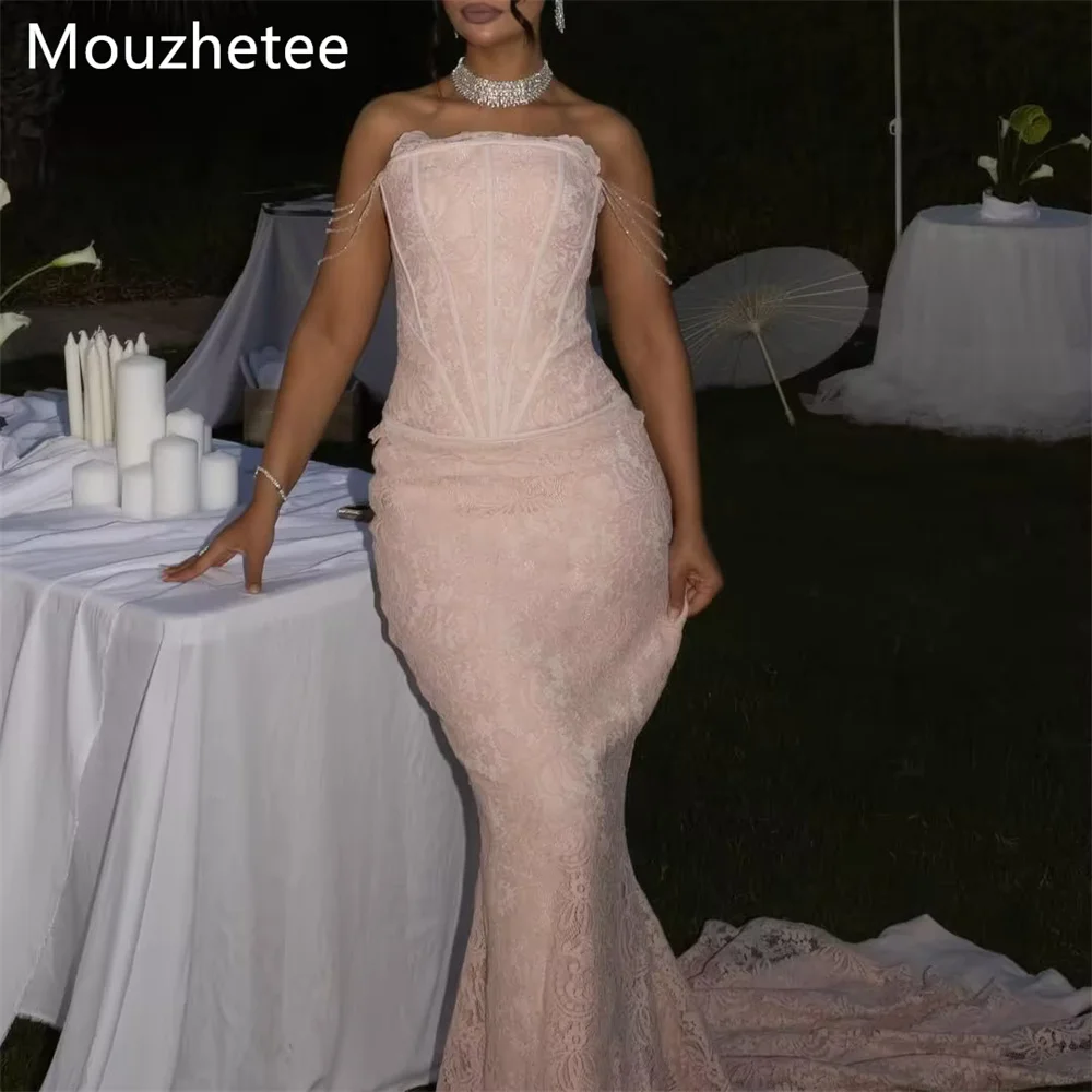 Mouzhetee Elegant A-Line Off The Shoulder Lace Evening Dresses Formal Party Gowns for Women Simple Prom Gown Customized 2026