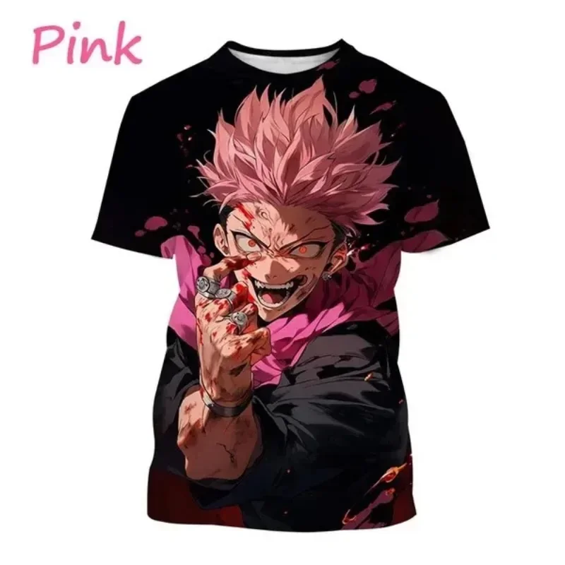 2024 Summer New Anime Cool Character 3D Printed T-shirt Fashion Men\'s Harajuku Street Loose Comfortable Breathable Top T-shirt