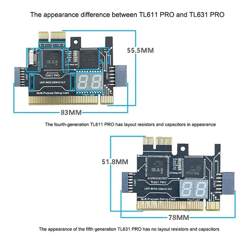 【24 Hours-Sale!】TL631 Pro LPC-DEBUG Diagnostic Card+Expansion Card PCI PCI-E Mini PCI-E Motherboard Multifunction