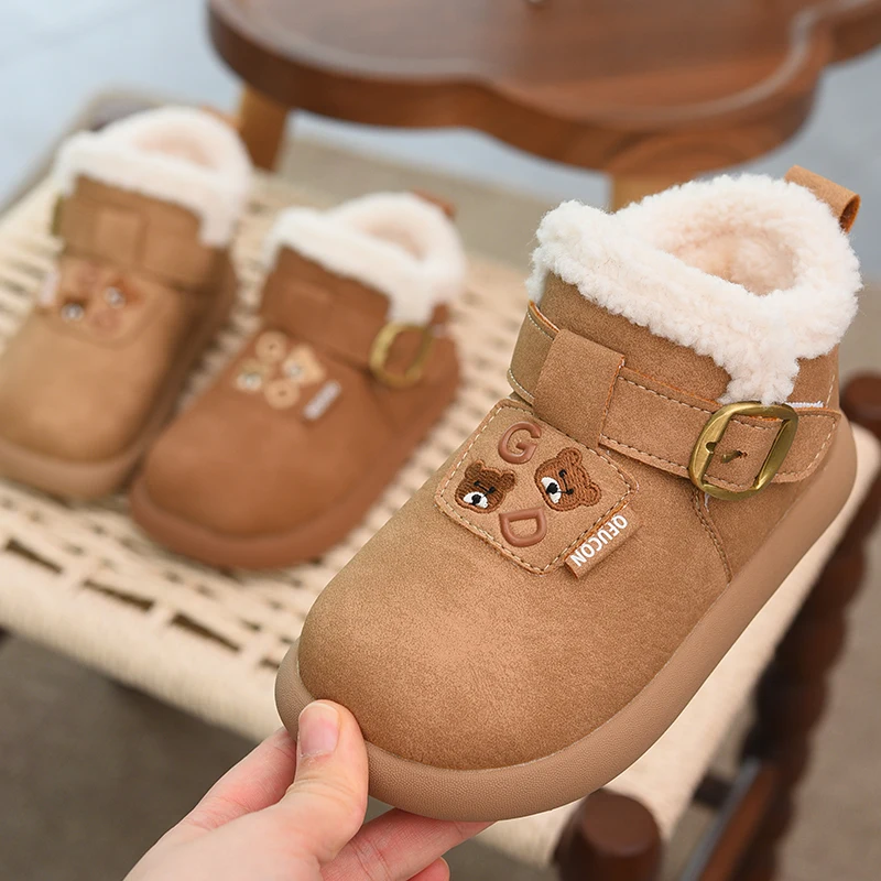 أحذية قطنية كبيرة للفتيات، أحذية ثلج دافئة وغير قابلة للانزلاق للأطفال، أحذية أطفال شتوية جديدة لعام 2025، أحذية قطنية سميكة للأولاد #3