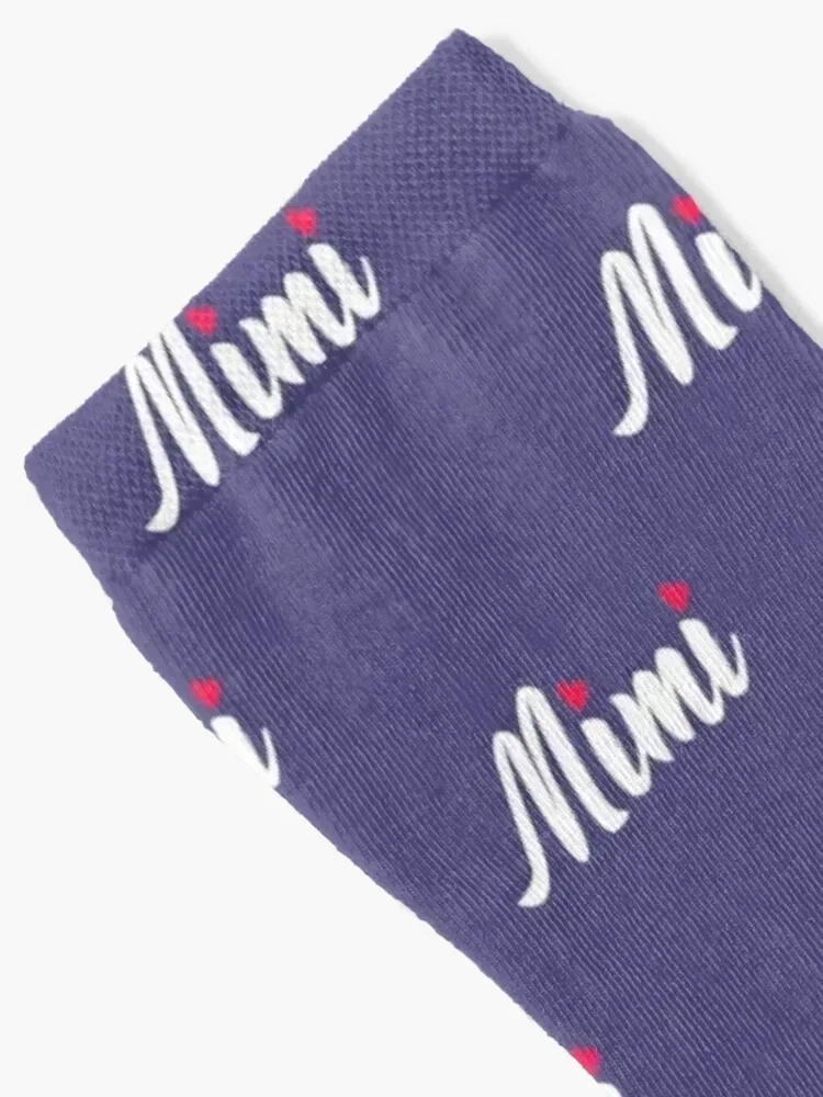 Mimi Love Hearts Cute Gift for Best Grandma Ever Blessed with GrandKids Socks Running Children's Men's Socks Women's