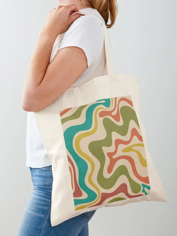 

Liquid Swirl Retro Abstract Pattern in Mid-Century Mod Colours Tote Bag Women's tote bag custom bags Canvas bag