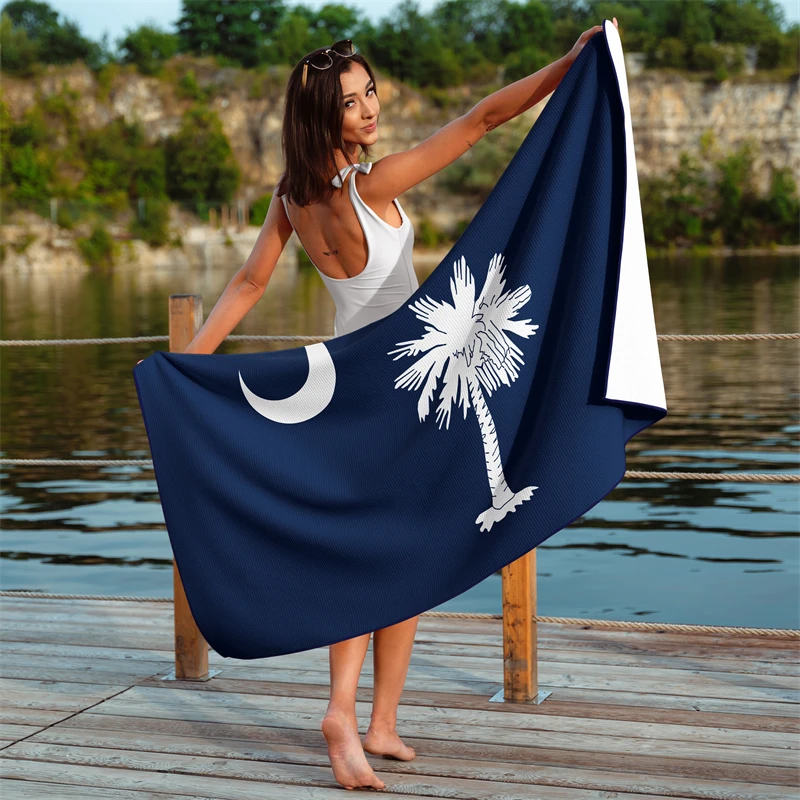 Gaslight Gatekeep Girlboss South Carolina Waffle Beach Towel 150cm x 75cm