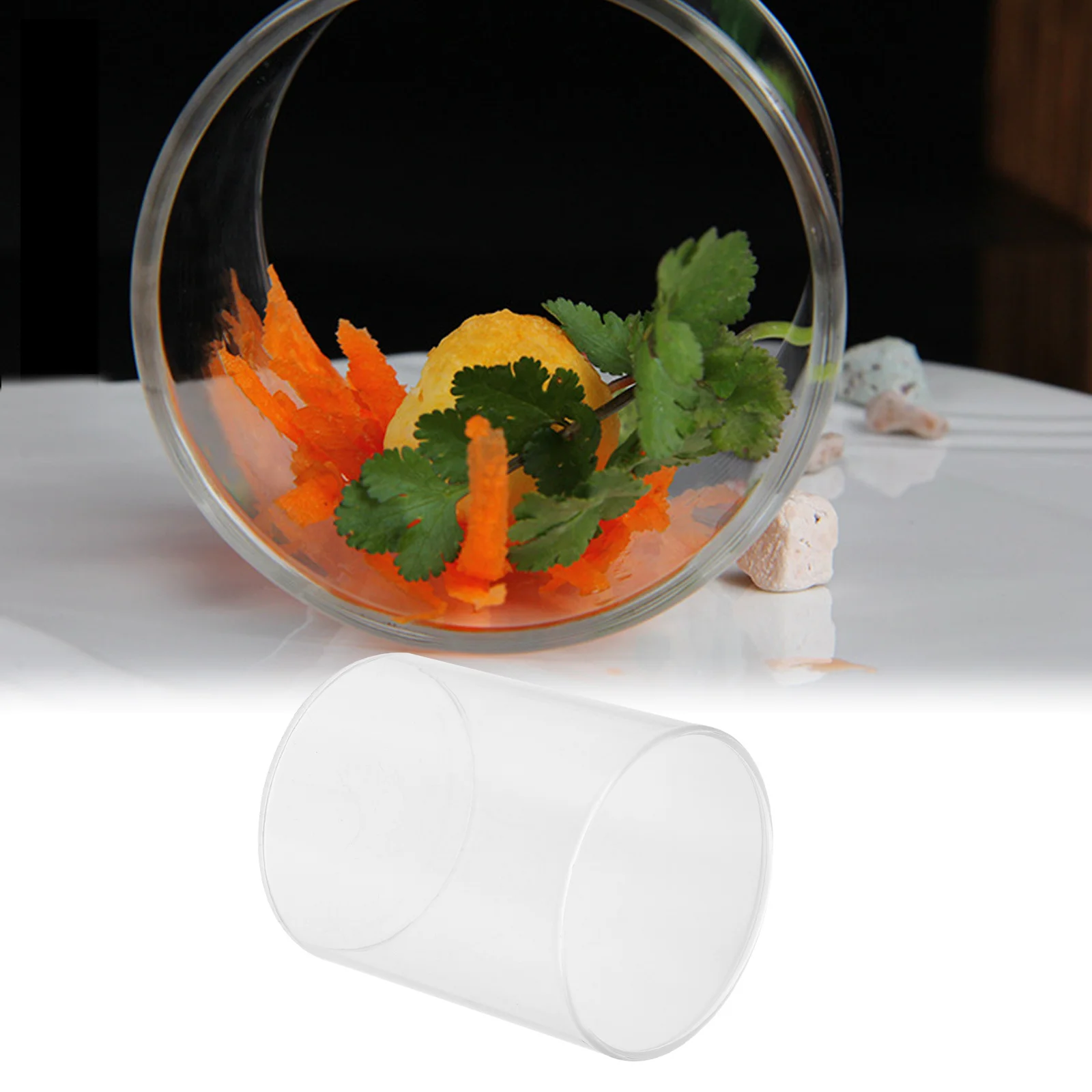 

1Pcs Round Glass Salad Bowl Practical Food Storage Container Clear Transparent Fruit Vegetable Glass Tableware