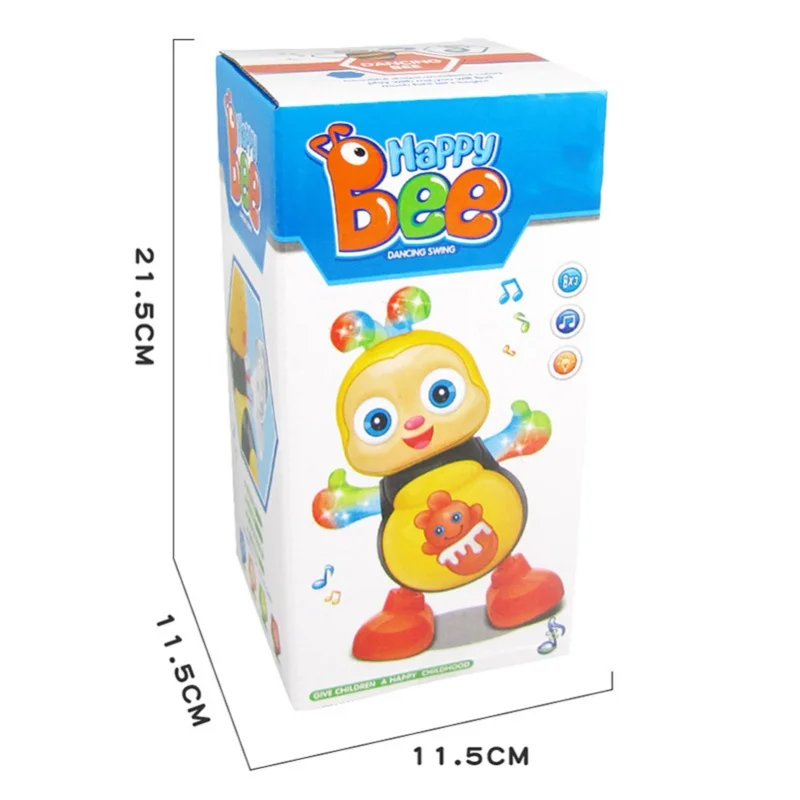 춤추고 노래하는 장난감 전기 조명 귀여운 만화 꿀벌 모양 재미있는 어린이 음악 조명 장난감