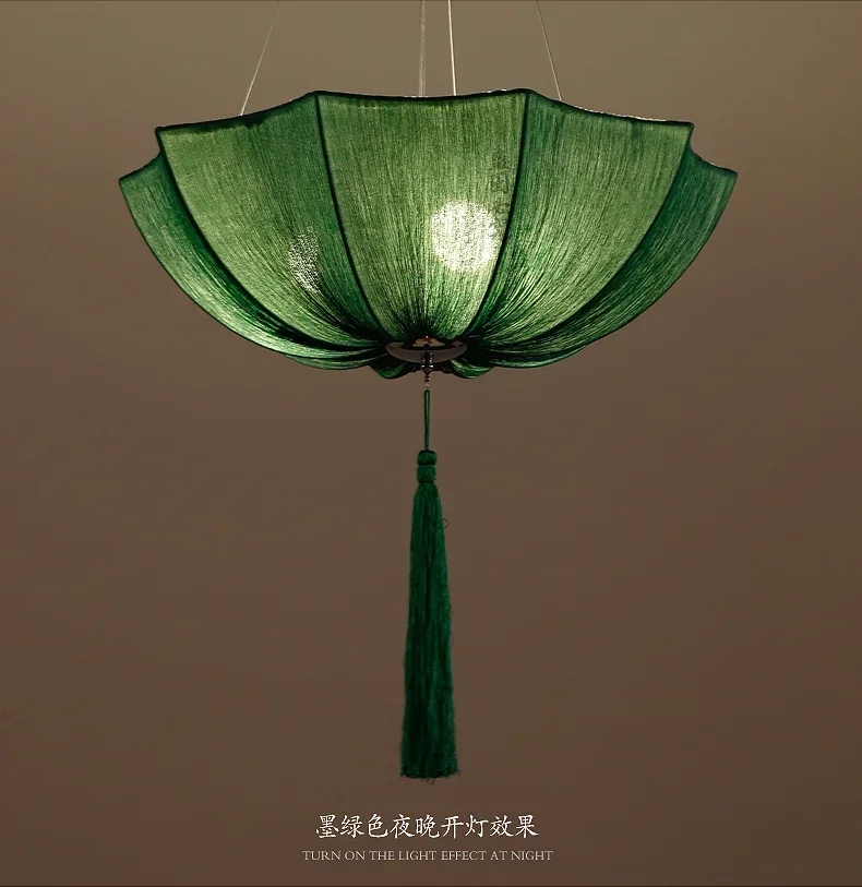 

Chinese cloth classical imitation cloth umbrella pendant lamp lantern Restaurant balcony aisle Club Creative ZS136