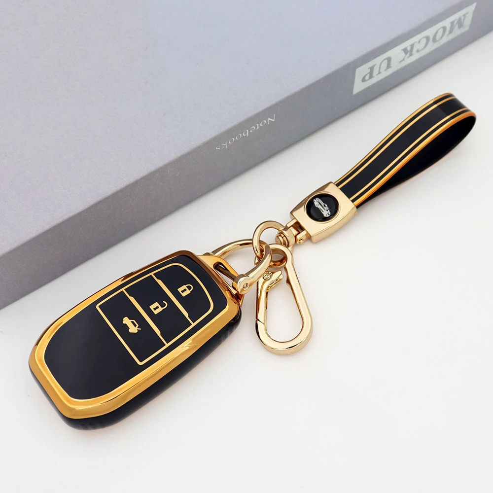 3 Buttons TPU Car Key Case Cover for Toyota Yaris Cross Hilux Innova Land Cruiser 200 300 Prado Crown TLK 200 Fortuner Camry Fob
