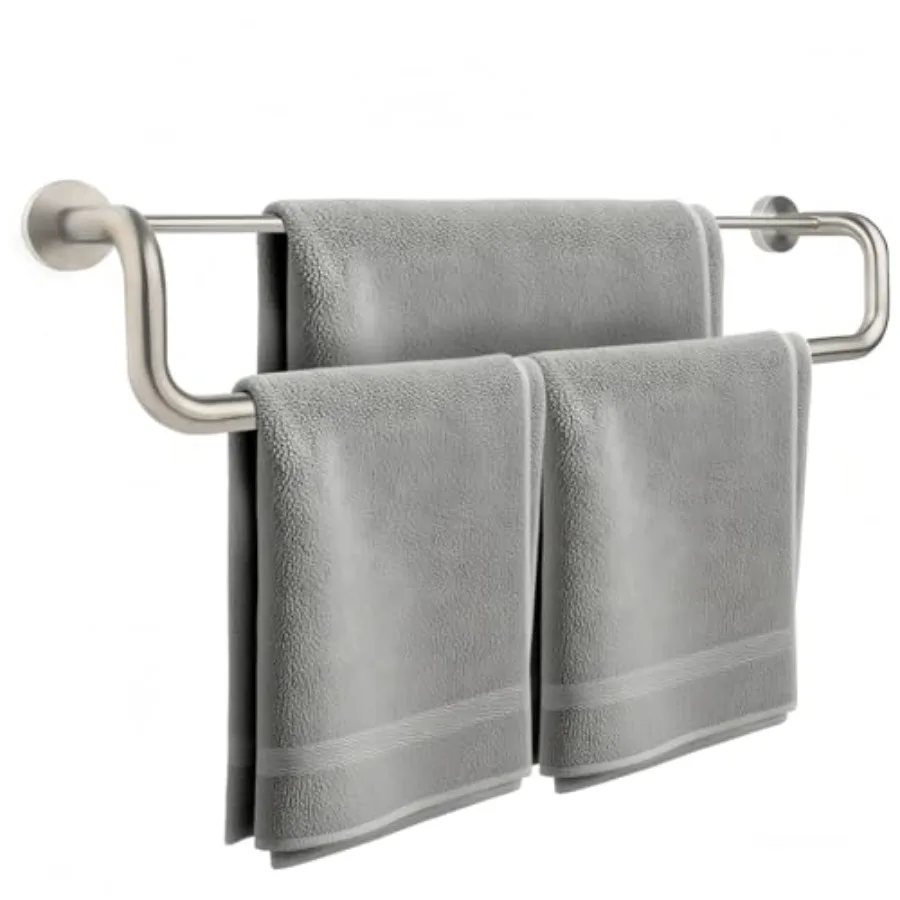 

Double Towel BarTowel Rack for Bathroom 24 ch Brushed Steel Towel Holder Bath Towel Rack for Bathroom Wall Mounted SUS304 Brush