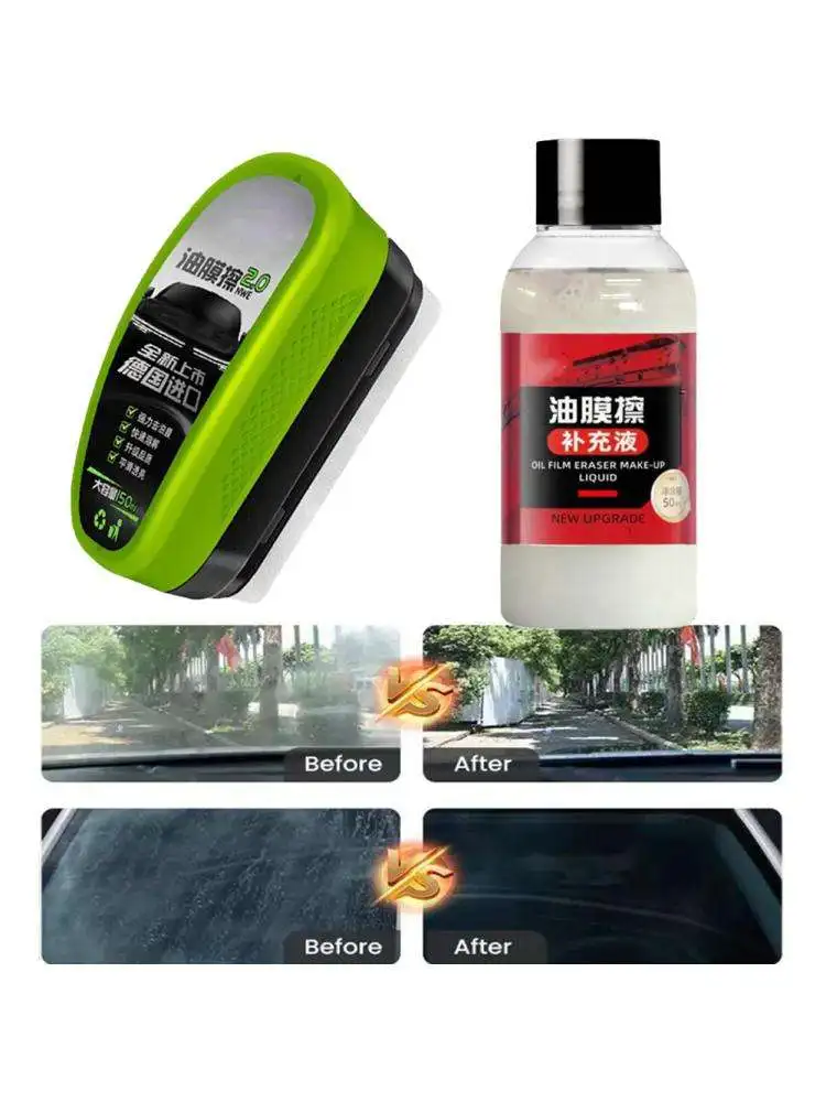 Outils de nettoyage de verre puissants, nettoyeur de Film d'huile de verre de voiture, brosse éponge incluse, pour toutes les Surfaces de verre dans l'outil automobile