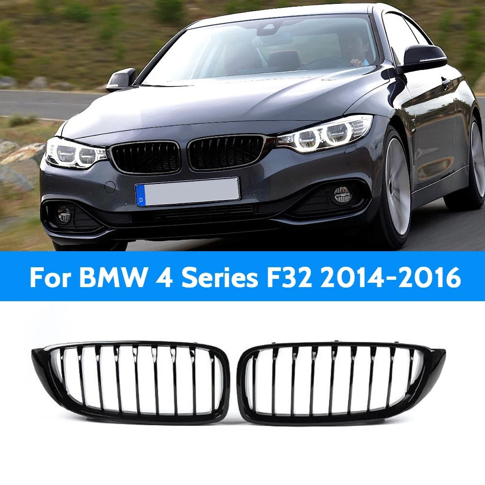 For BMW F32 F33 F36 F82 F83 M4 4 Series 14-16 Car Front Grill Kidney Grilles Single Slat Line Racing Grill Accessories