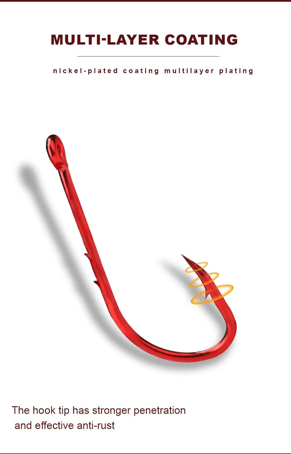 FTK Rote Angelhaken 1/0-10 # Meer Stacheldraht Angeln Lockt Schaft Schnabel Live BaitHolder Karpfen Angeln Jig Wurm Haken Zubehör Tackle – Detail 6