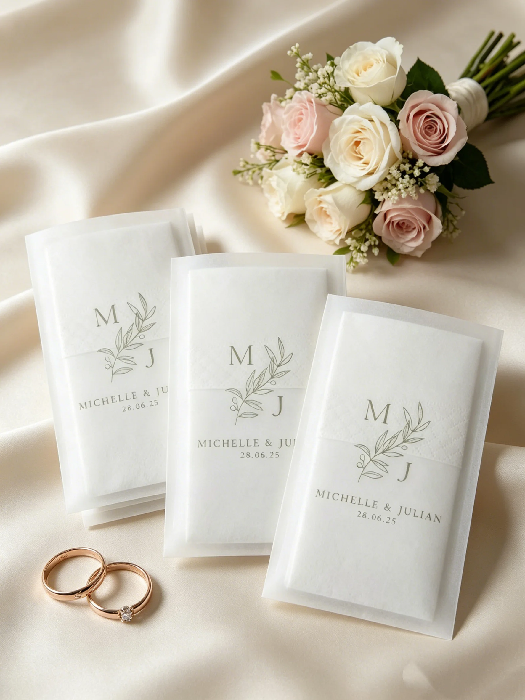 

Personalized tissue pack | Wedding tissues | Tissue case | Tissue labels | Tears of joy | Guest kit