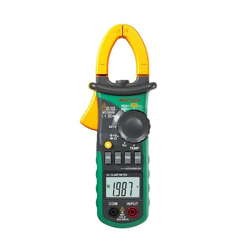 MASTECH MS2008B Digtal Clamp Meter with Light Temp Frequency ACDC Digital Multimeter Electric Tester Current Clamp Meter Ammeter