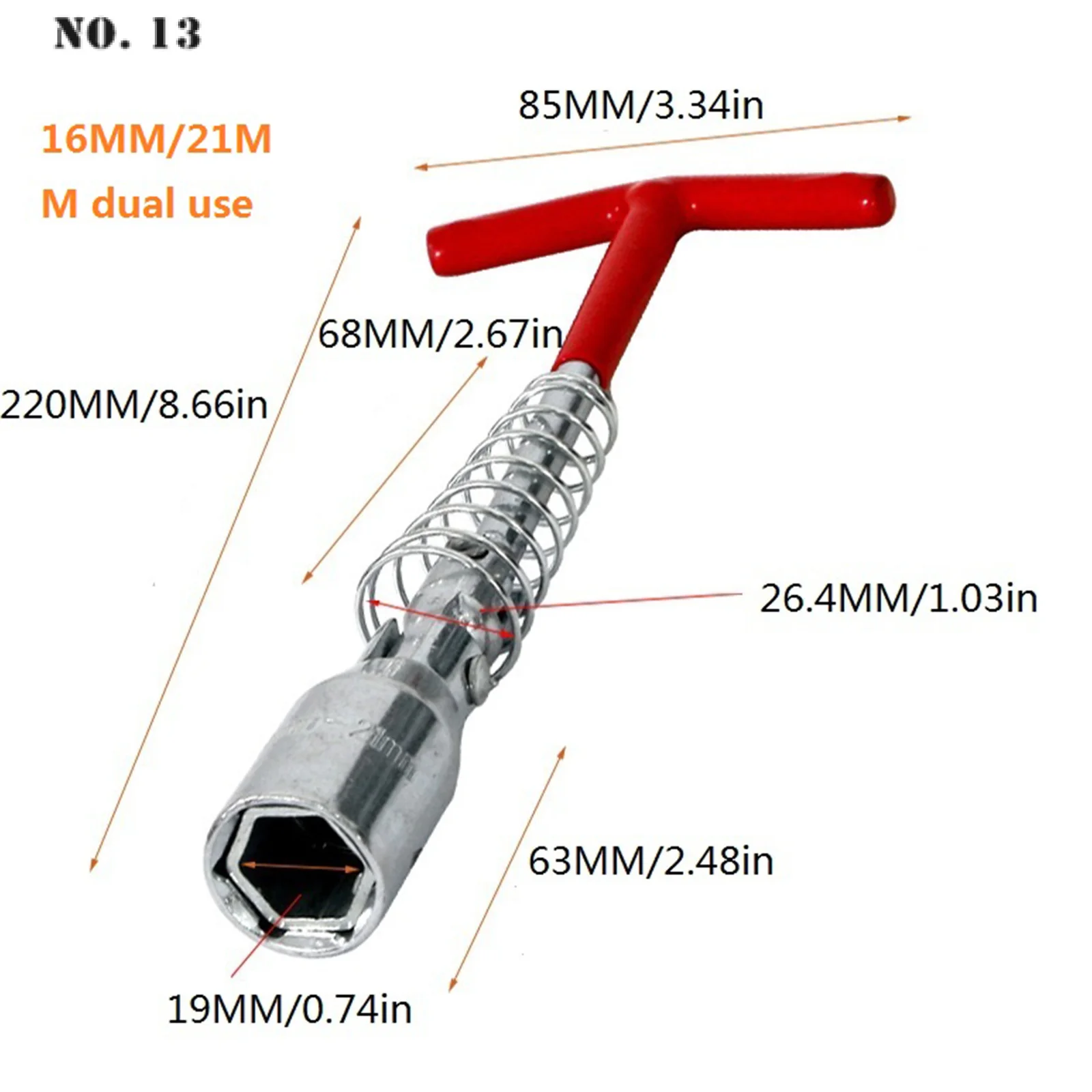 Universal 14mm 16mm 21mm Spark Plug Removal Tool 360 Degree Spark Plug Removal Socket Wrench Auto Repair