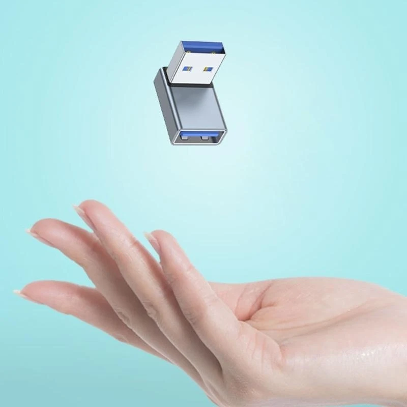 ラップトップおよびPC用のUSB 3.0アダプター,90度直角,オス-メスカプラコネクター,USB充電器延長コンバーター