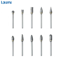 Carbide Burr Tungsten Steel Set, 10pcs - Double Cut Rotary File Milling Cutter Heads for Woodworking Grinding LK-AA53