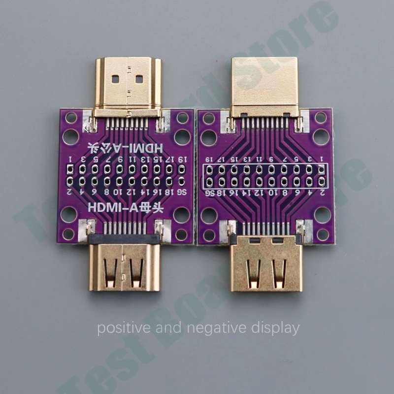 1pcs HDMI Male and Female Test Board MINI Connector with PCB Board  2.54mm pitch 19/20 pin DP HD A Female To Male Adapter Board