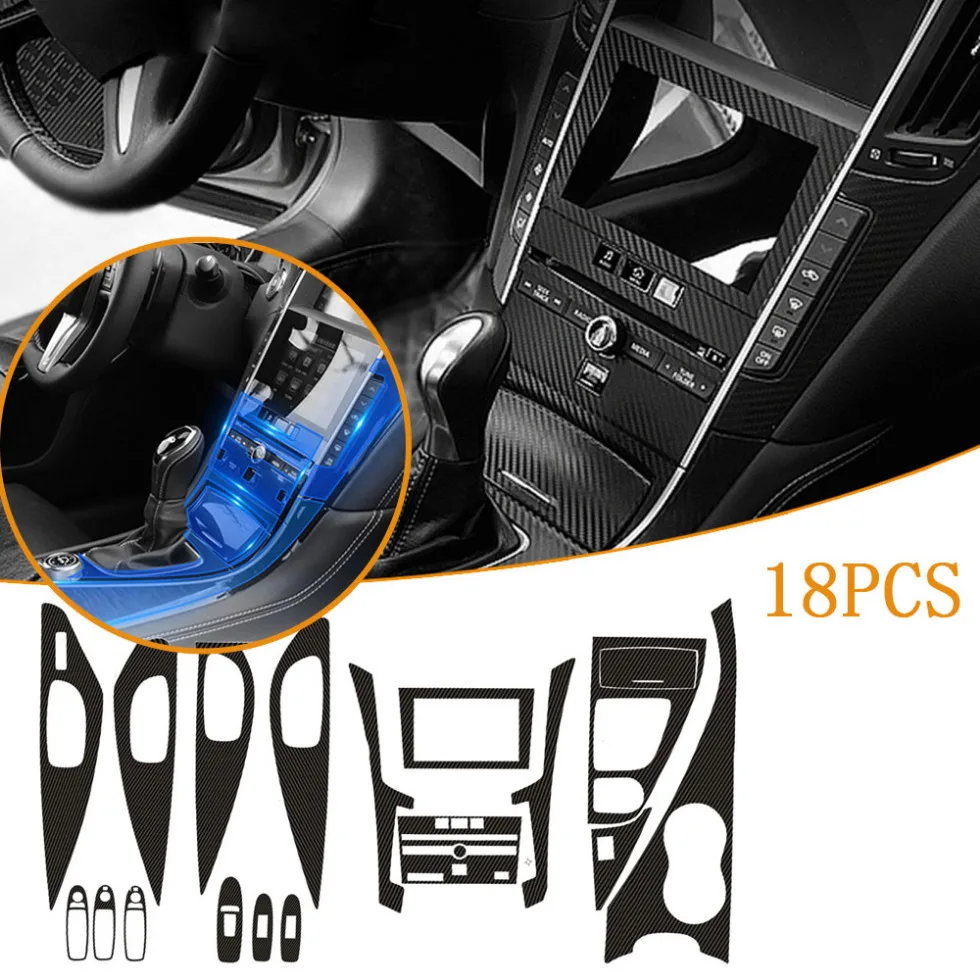 

18pcs Car Door Center Console Scratch Protection Stickers Auto Interior Styling Decor Stickers for Infiniti Q50 2014-2019