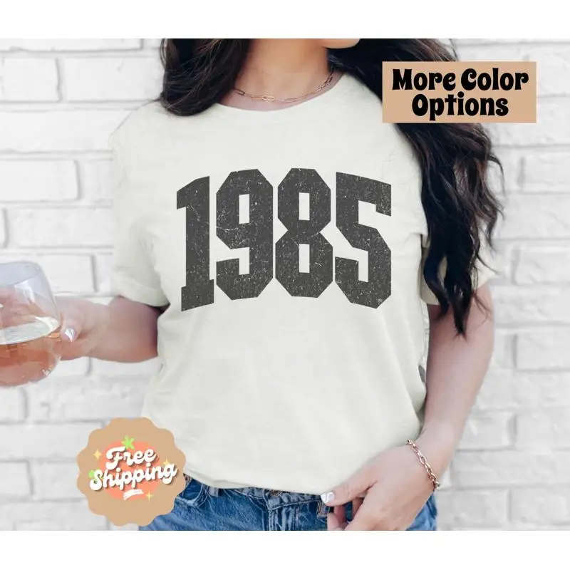 1985 تي شيرت خمر نمط اسكواش عيد ميلاد 40Th المتعثرة Crewneck #1