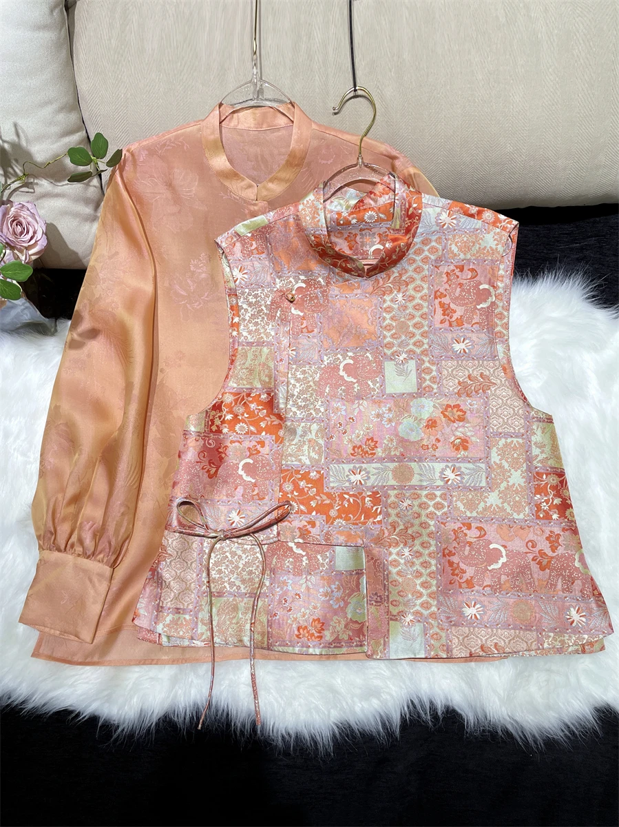 

Новая китайская шелковая блузка Xiang Na Bai Fu из сучжоуского парчового шелка с асимметричным подолом