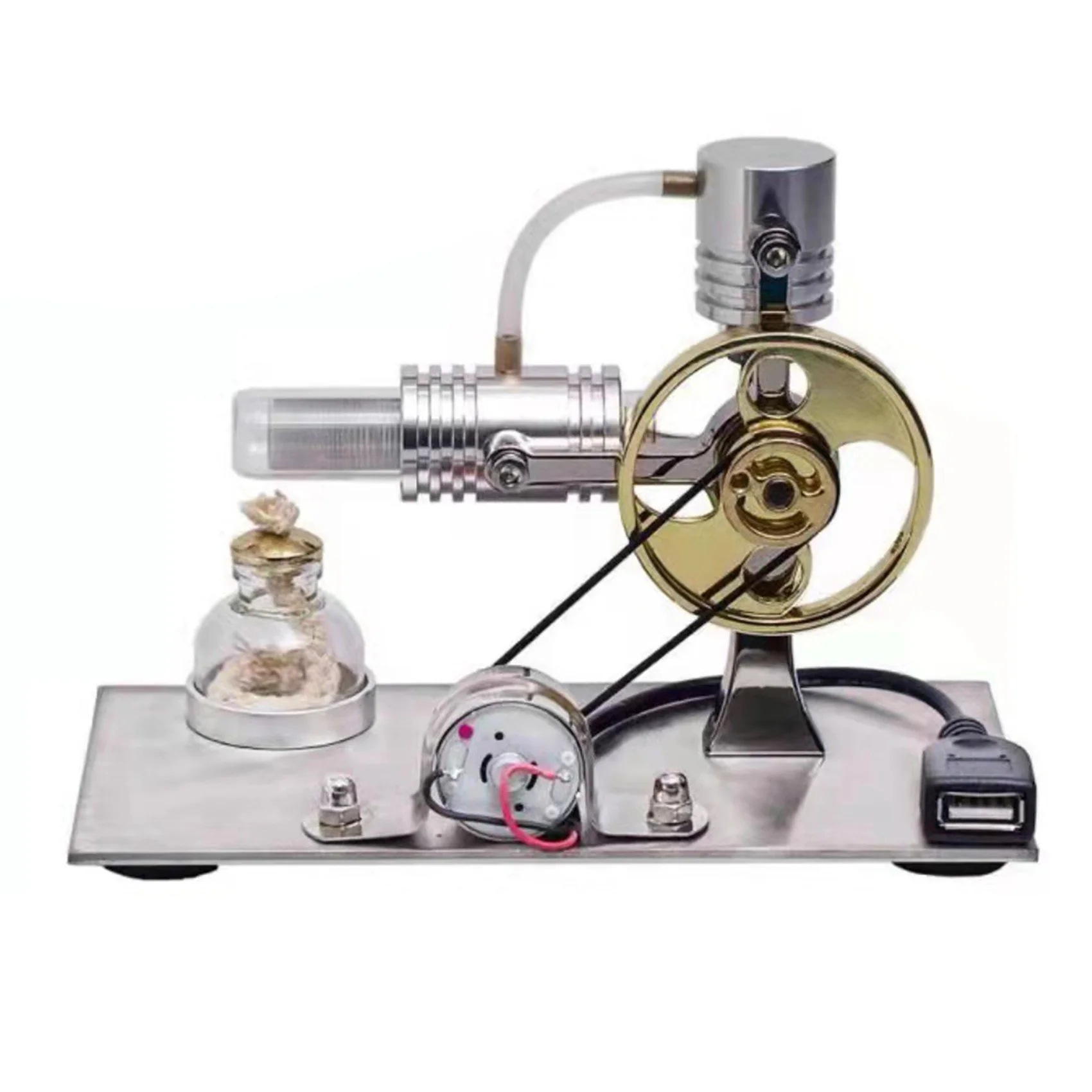 X55A-L-Shape Stirling Engine Model with USB Connector and Night Light,Stirling Engine Model Educational