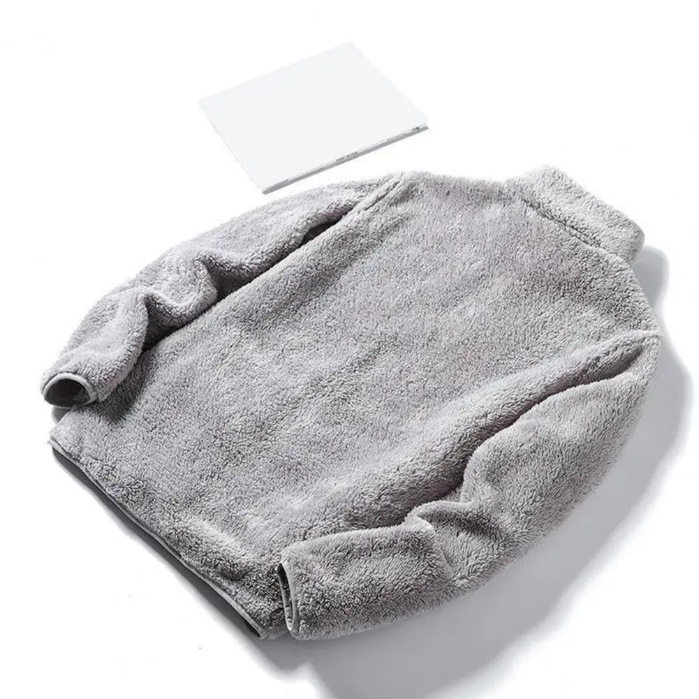 Herbst Winter Männer Frauen Plüsch Mantel Stand Kragen Langarm Reiß verschluss Knopfleiste doppelseitig verdickt Kunst pelz Mantel Jacke Streetwea