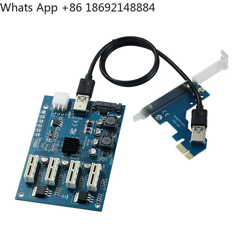 Graphics card one to four PCI-E to PCIe adapter card 1 to 4 PCI-E 1X M2 expansion card 4 ports