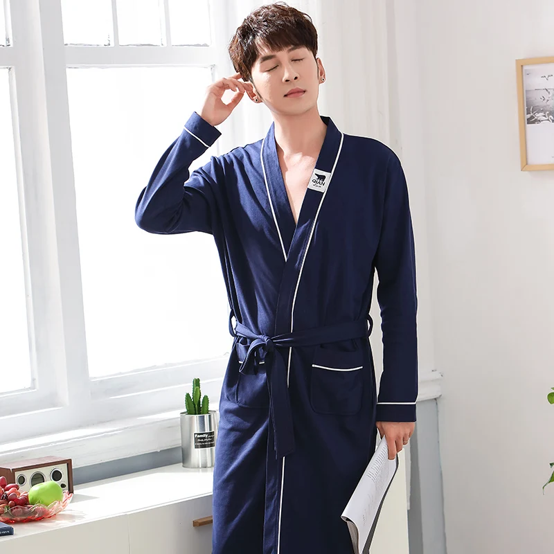 X8651 men's blue nightgown