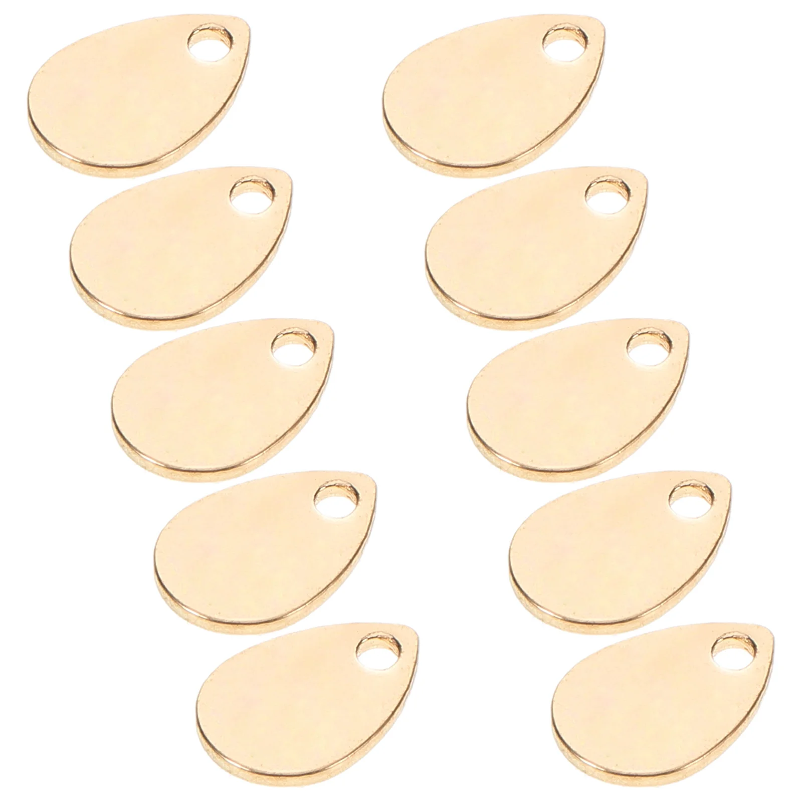 

10Pcs Flat Teardrop Brass Charms Waterdrop Pendant Blanks for Engraving DIY Jewelry Crafting Gold Plated Metal Discs