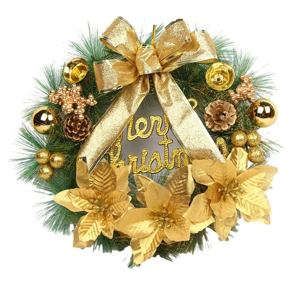 Christmas Wreath for Front Door  11 81 inch with Bow and Balls  Year Round Joyful Decoration  Exquisite Design