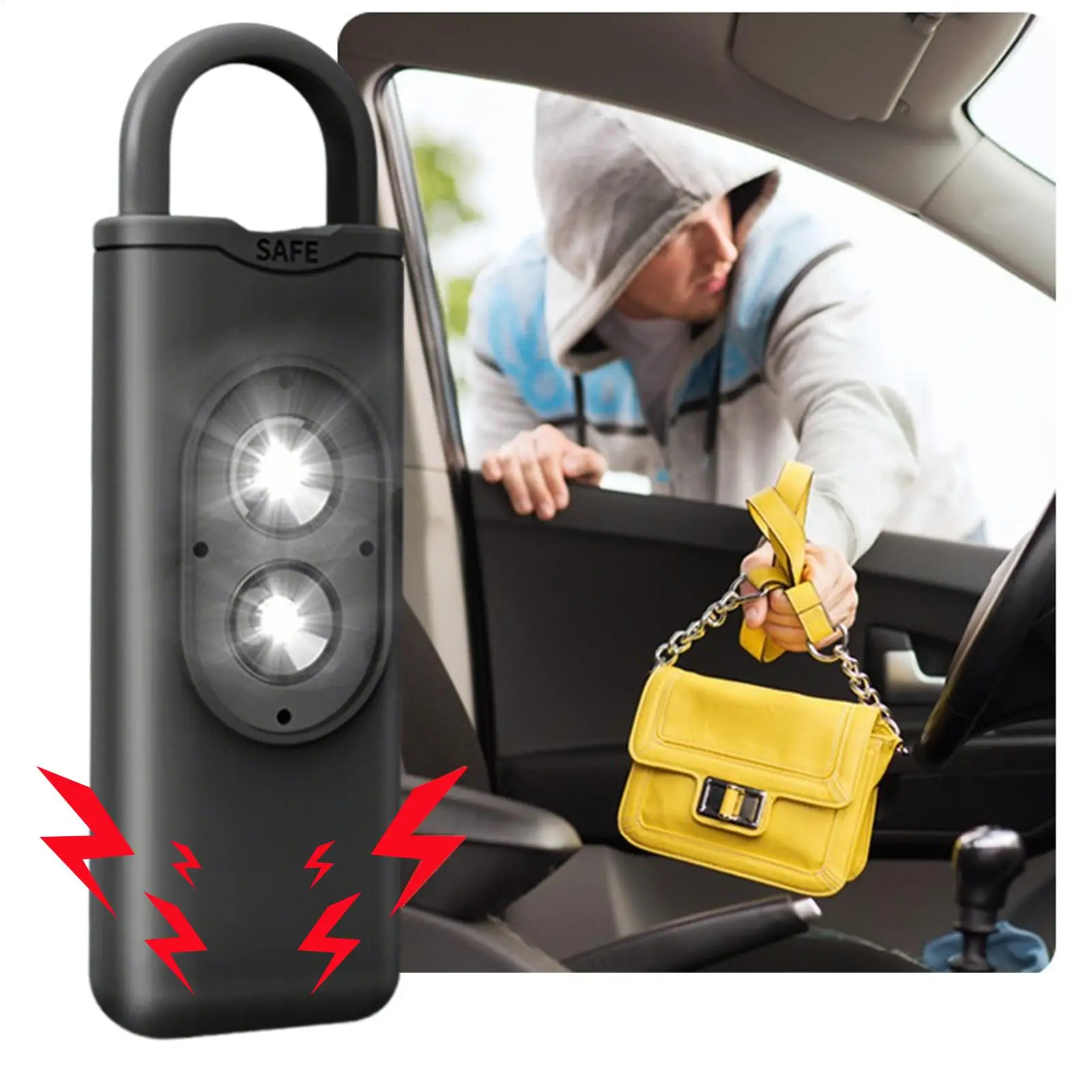 개인 안전 경보 방수 135dB 보안 도구 어린이 소년 소녀 여자 친구 아내를위한 경고등이있는 개인 경보 사이렌