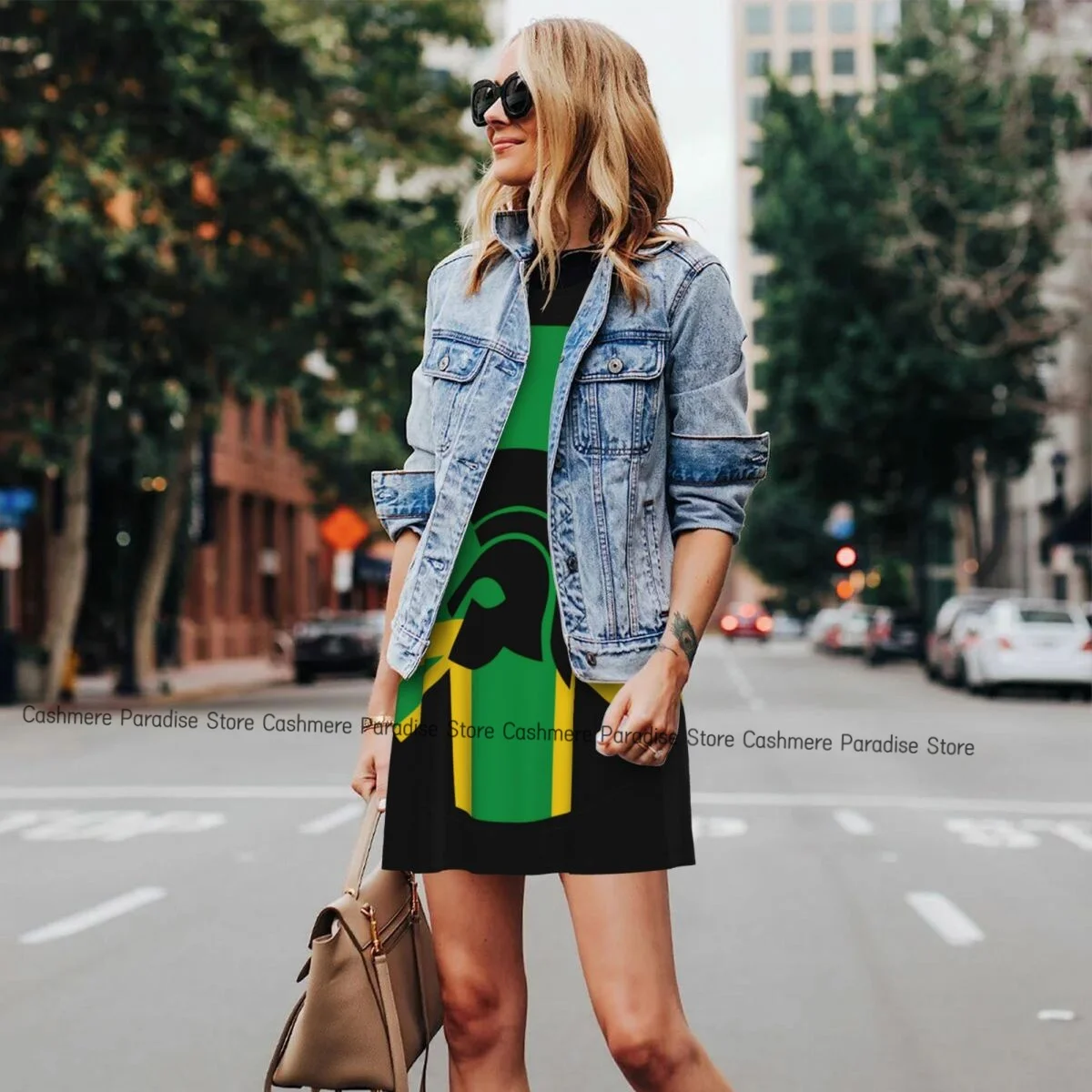 Sukienka damska Reggae Jamaica Letnia codzienna sukienka typu T-shirt Sukienki plażowe Narzutka Sukienka na ramiączkach