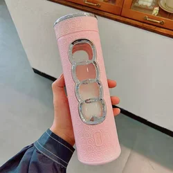 Double Layered Glass Thermos Vacuum Flask Large Capacity With Tea Barrier Thermos Water Bottle Insulated Portable Car Coffee Mug