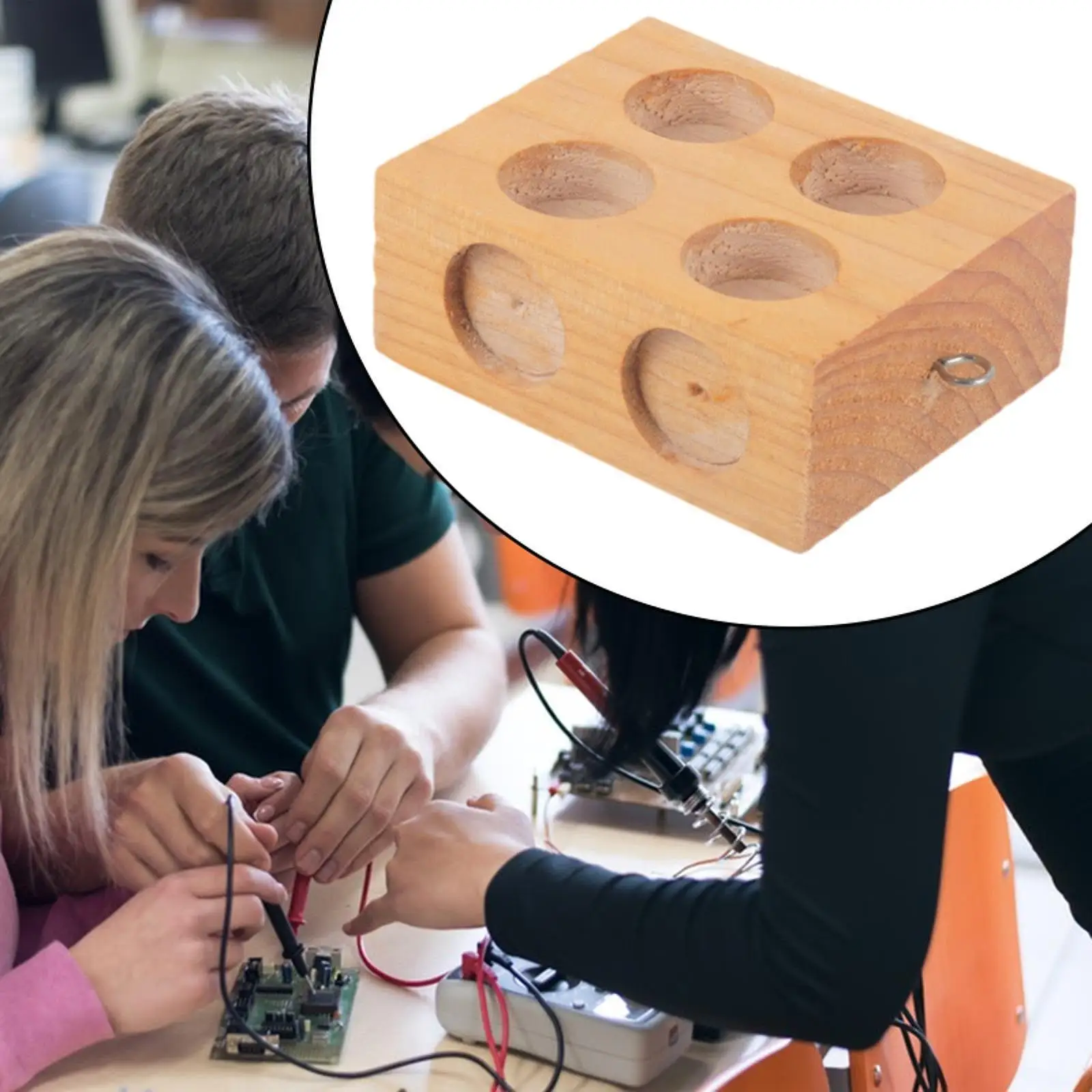 Solid Wood Frictions Block Adjustable Holes Physics Demonstration Block Science Lab Equipment for High School Education