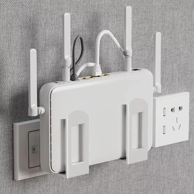 New Wall Mounted Router Storage Holder WiFi Set Top Box Bracket Organizer Rack Home Living Room Network Device Placement Support