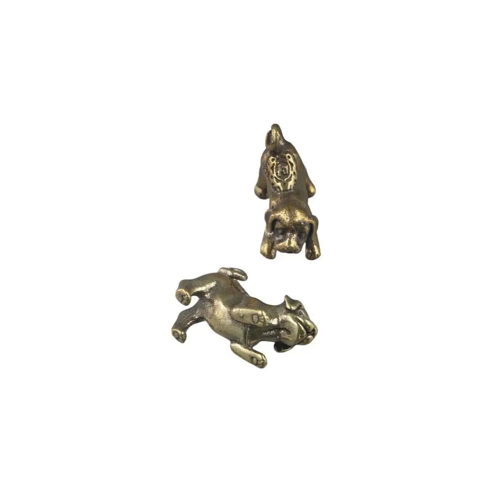 Prosperity Retro Easy Use Room Decoration Feng Shui Desktop Ornament Brass Pendant Puppy Figurines Zodiac Dog Tea Pet