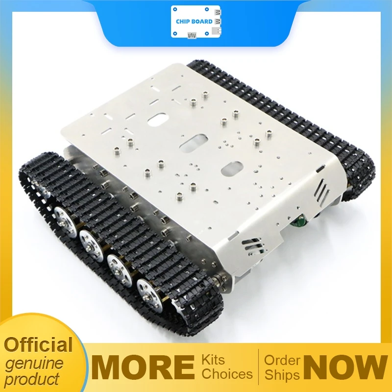 

Комплект шасси робота-цистерны «сделай сам» с интеллектуальным гусеничным дизайном, металлической конструкцией и двигателями энкодера для программирования