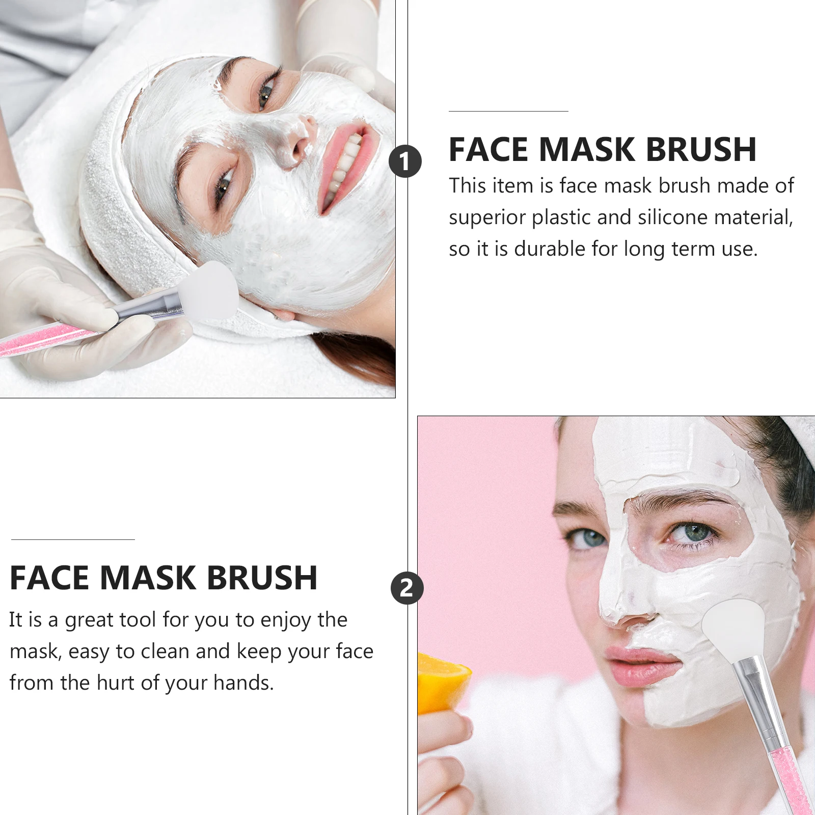 

5pcs Makeup Brush Silicone Beauty Supplies Face Mask Angled Eyebrow Practical Travel Hygienic Nonstick Heat Resistant