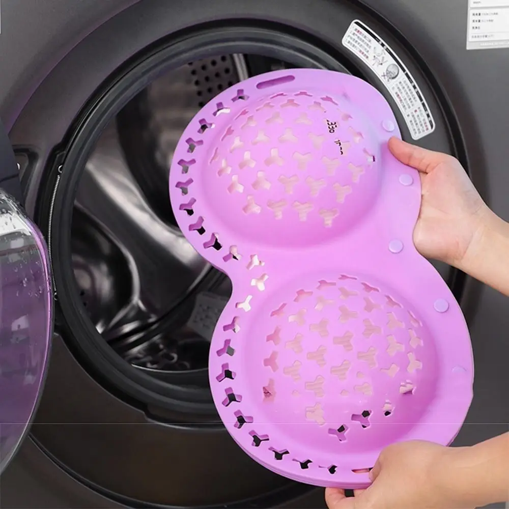 

Anti-Squeeze Silicone Bra Laundry Bag Protective Mesh Bra Cleaning Cover with Hanging Hole Quickly Dry Women's Bra Wash Pouch