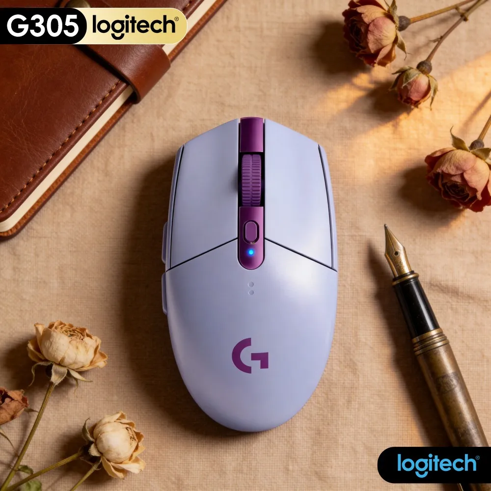 Logitech G305 LIGHTSPEED Reliable Gaming Mice HERO 12000 DPI 6 Programmable Buttons 250H Battery Suitable PC Mac Game Users