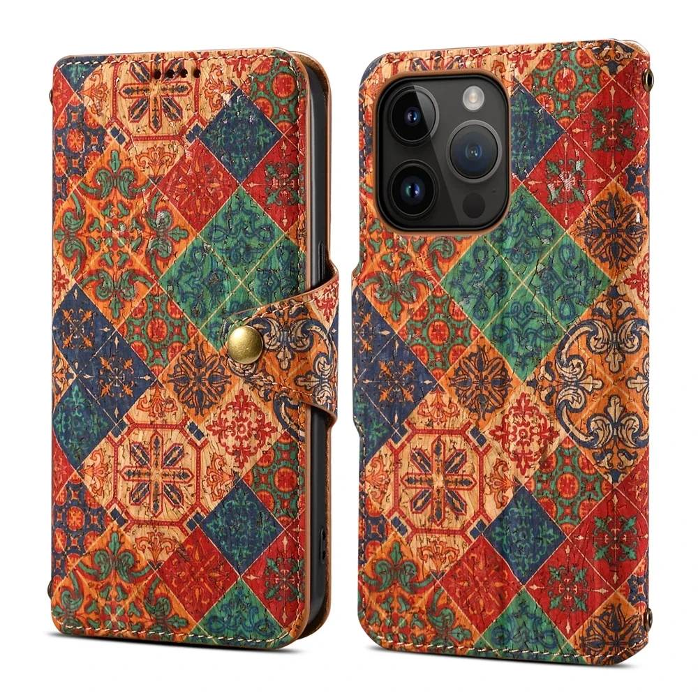 S23 S24 Plus Wallet Phone Case for Samsung Galaxy S23 Ultra S24 S21 FE Case High Quality Leather National Style Totem Flip Cover