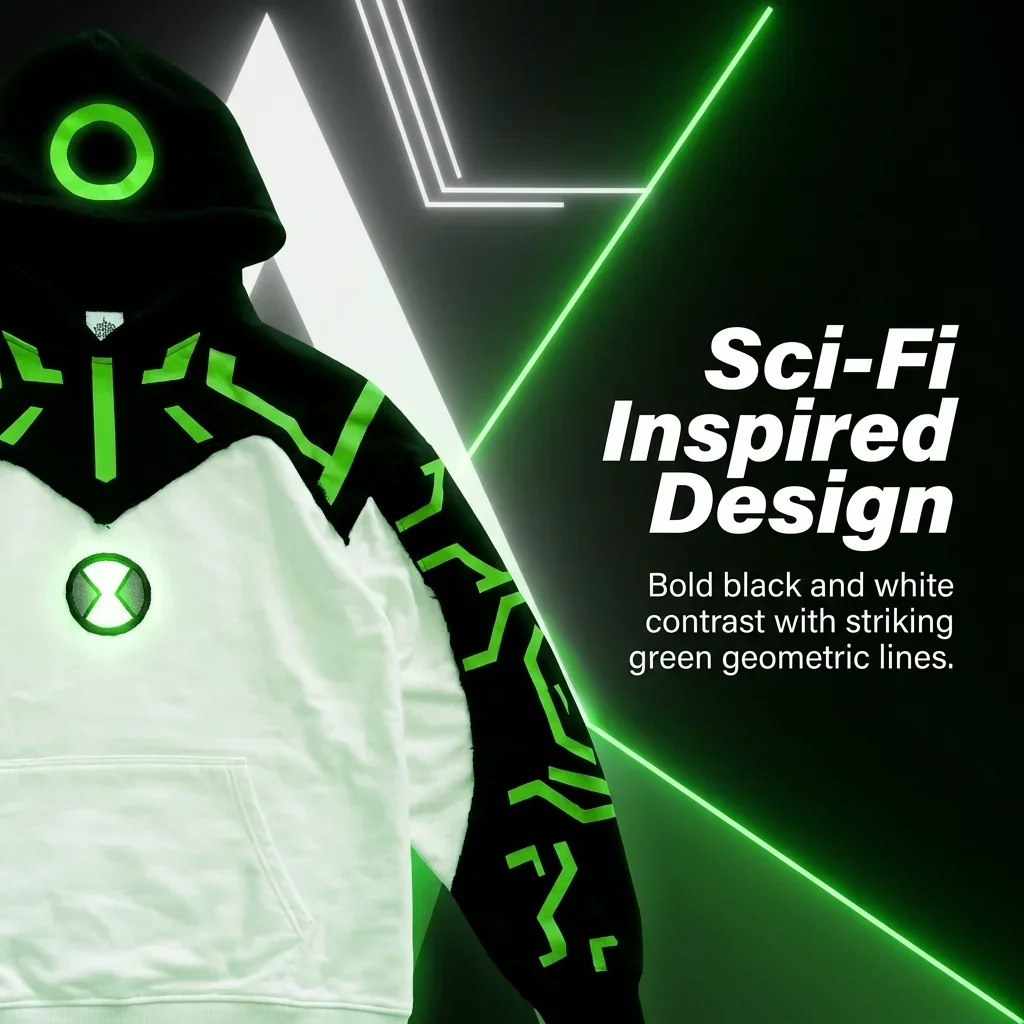Upgrade Alien Patchwork Embroider Hoodies Women Casual Sweatshirt American Streetwear Comic Convention Unisex Anime Hoodie