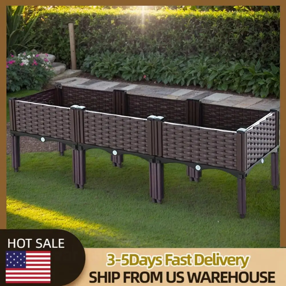 

Пластиковый контейнер для посадки с дренажными отверстиями, приподнятая коробка для размножения для садоводства, овощей, фруктов, цветов, трав