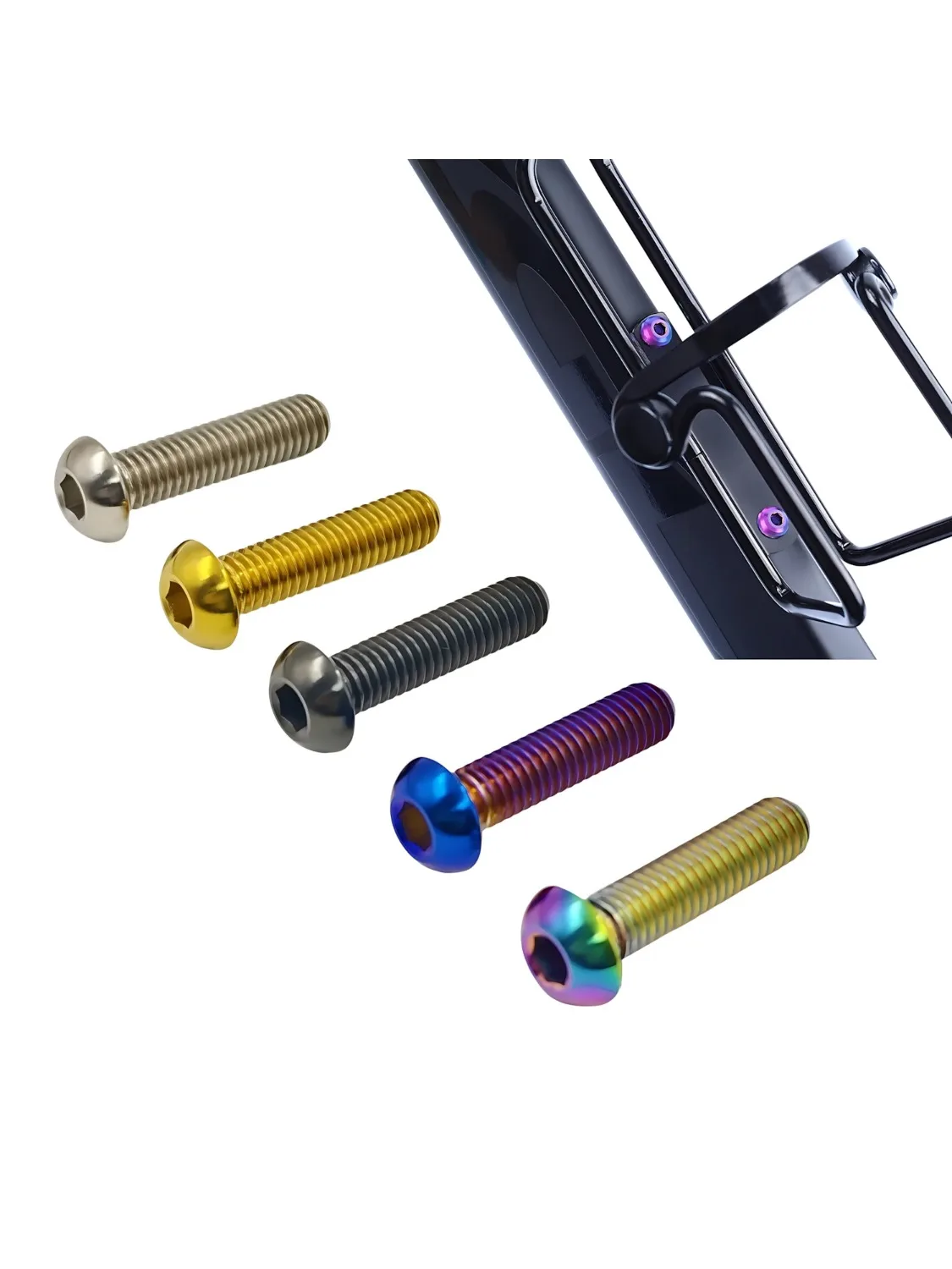 AliExpress Ti-meda Tech TC4 Titanium Bolts Bicycle Water Bottle Cage M5x8 10 12mm Button Head Allen Key Bolt Disc Brake Cycle Rotor Screws